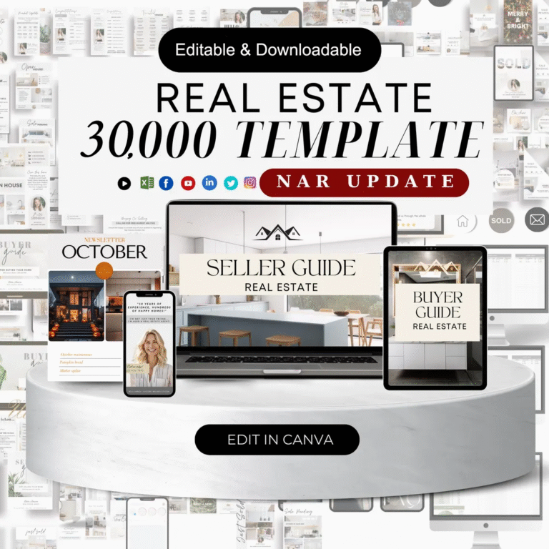 30k Real Estate Templates Canva Bunlde Cover