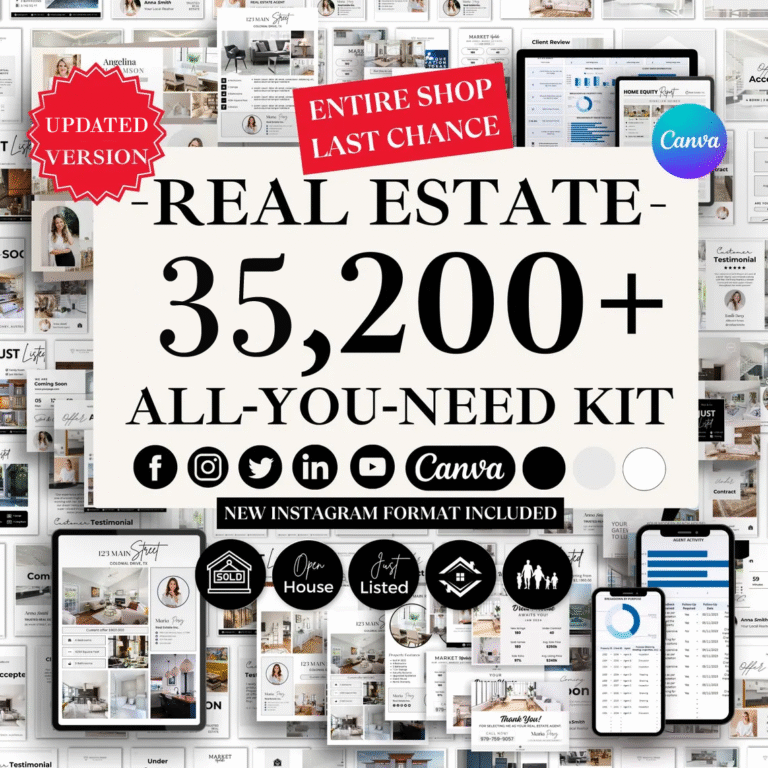 35k Real Estate Templates Canva Bundle Cover